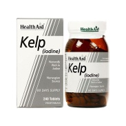 Vista frontal del alga Kelp 240 tabletas Health Aid en stock