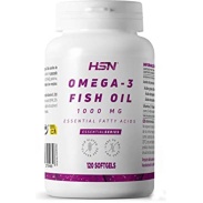 Vista delantera del omega-3 aceite de pescado 120 perlas HSN en stock