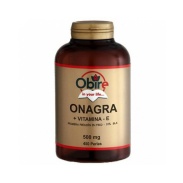Vista frontal del aceite de Onagra 500mg 450 perlas Obire en stock