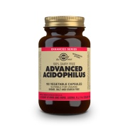 Vista delantera del advanced Acidophilus 100 cápsulas Solgar en stock