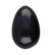 Vista delantera del huevo yoni pequeño de obsidiana Vives de la cortada en stock