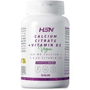 Citrato de calcio + vitamina D3 120 cáps vegan HSN