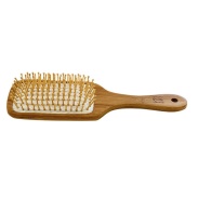 Vista frontal del cepillo cabello bambú grande Naturabio Cosmetics en stock